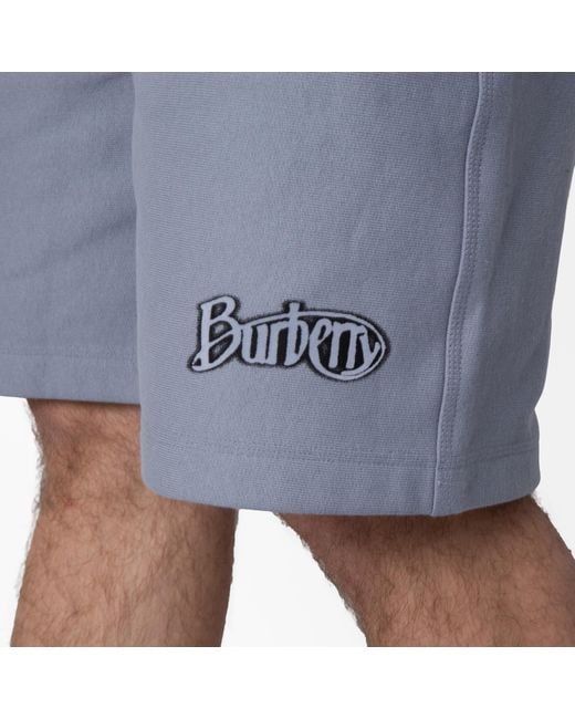 Burberry Blue Logo Cotton Shorts for men