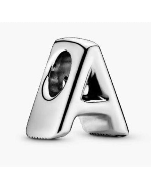 Pandora Black Letter A Charm