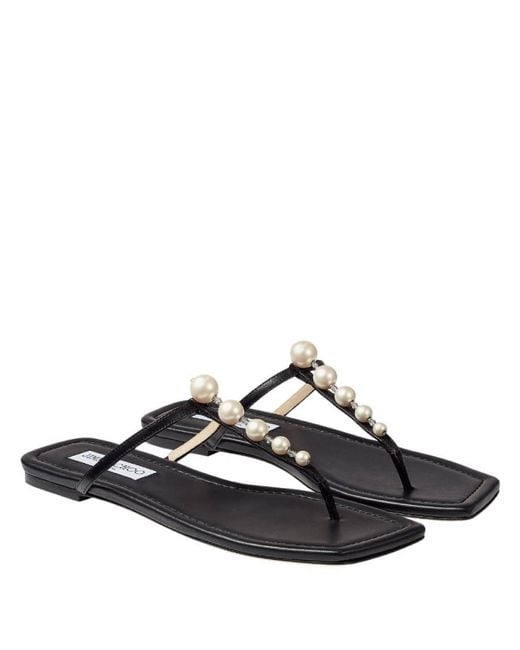 Jimmy Choo Brown Alaina Embellished Faux Pearl Sandals, Brand Size 36 Us