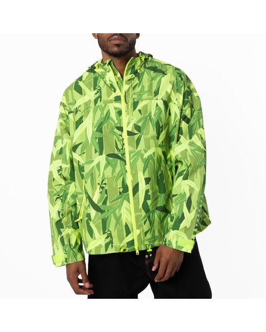 KENZO Green Drawstring Hood Windbreaker Jacket for men