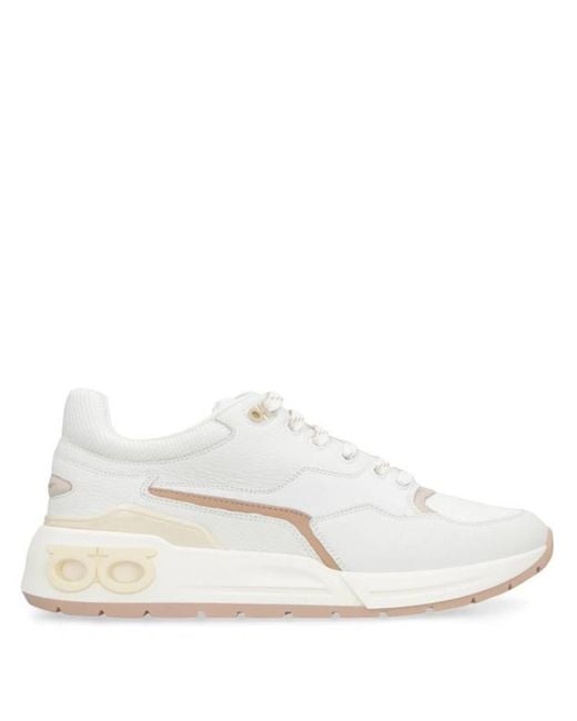 Ferragamo White Cosma Leather Sneaker