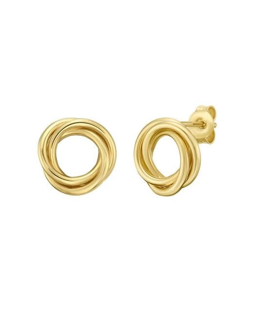 Tresorra Metallic 14K Interlocking Trinity Stud Earrings