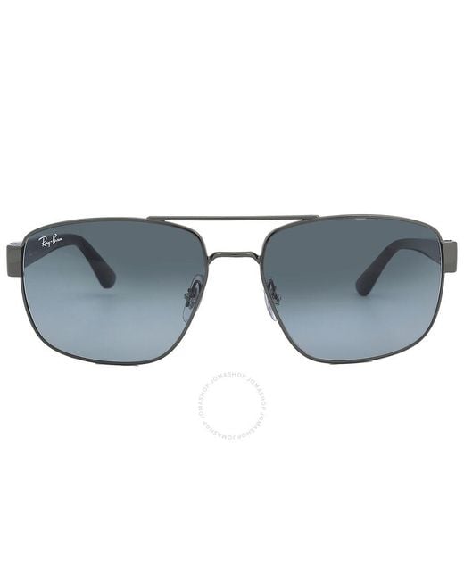 Ray-Ban Gray Blue Gradient Grey Aviator Sunglasses Rb3663 004/3m 60 for men