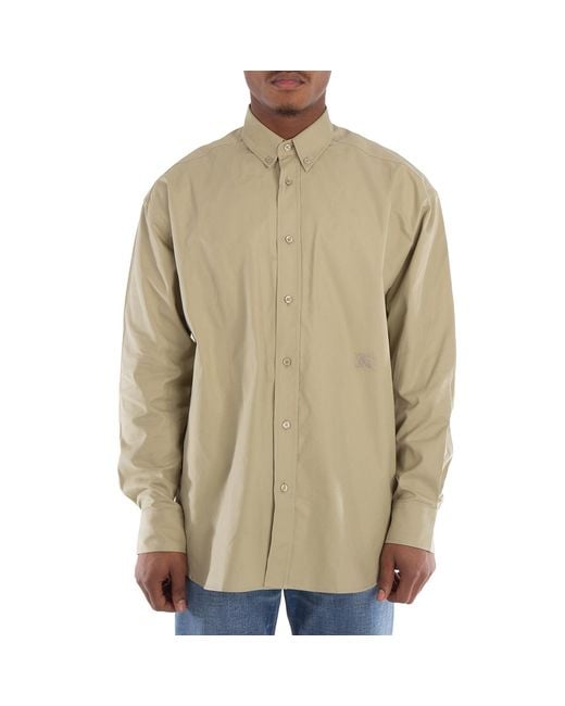 Burberry Green Oversized Cotton Oxford Shirt For for men