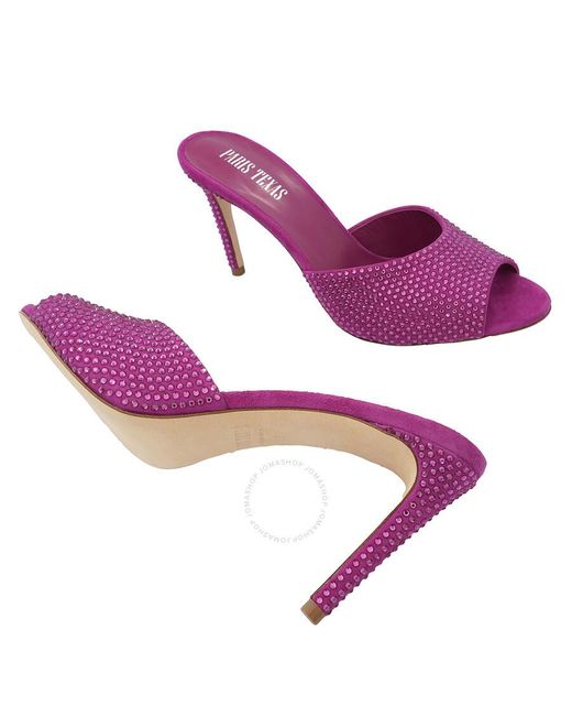 Paris Texas Purple Pink Ruby Holly 105 Stiletto Mules