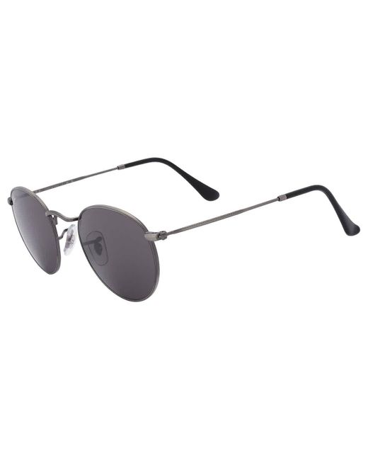 Ray-Ban Round Metal Antiqued Dark Gray Sunglasses Rb3447 9229b1 47 for men