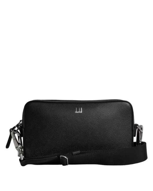 Dunhill Black Cadogan West End Leather Messenger Bag for men