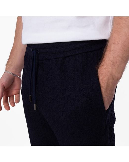 Bally Black Monogram Jacquard Textured Sweatpants for men