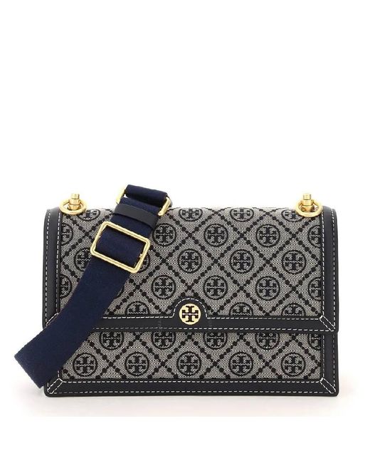 Tory Burch Gray Monogram Jacquard Crossbody Bag
