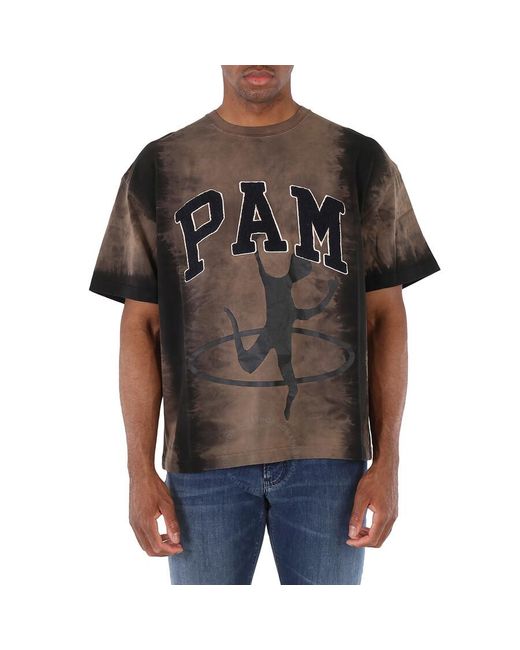 Pam Black Disc Man Tie-dye Print T-shirt