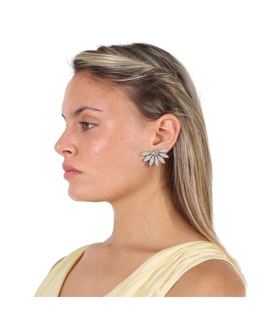 Burberry Metallic Long Crystal Half-daisy Drop Earring And Stud Set