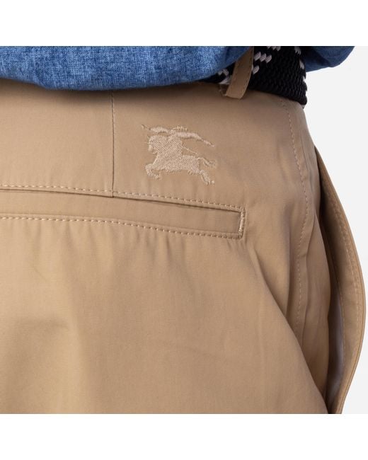 Burberry Natural Ekd Cotton Gabardine Shorts, Brand Size 46 (Waist for men