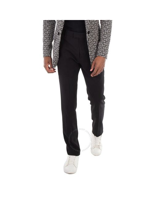 AMI Black Cigarette Tapered Trousers for men