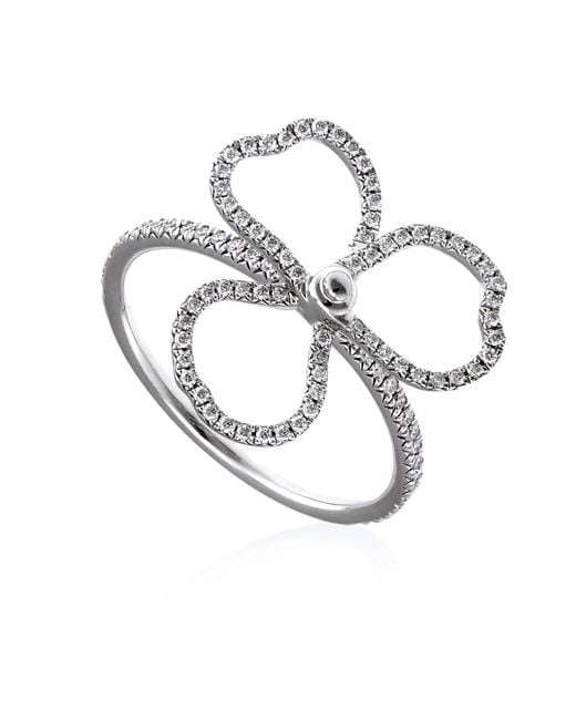 Tiffany & Co Metallic Co. Ladies Paper Flowers Diamond Open Flower Ring