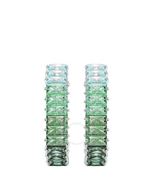 Swarovski Green Matrix Gradient Hoop Earrings