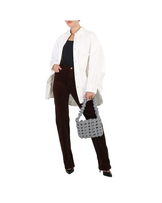 Kara White Ladies Reflective Reflective Knot Armpit Shoulder Bag