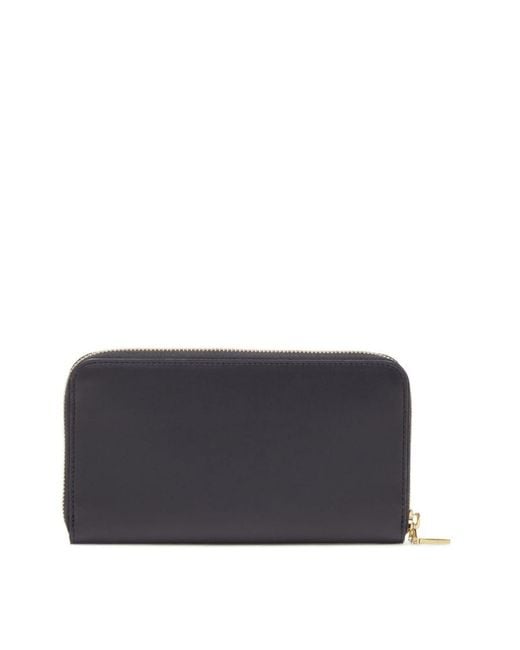 Ferragamo Black Logo-Stamp Calf Leather Wallet