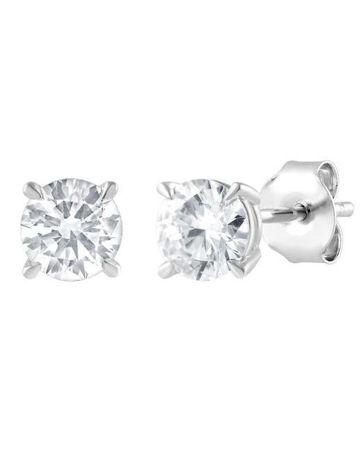 Brilliant Diamond Metallic 14Kt 1.25 Carat Lab Grown Diamond Stud Earrings For