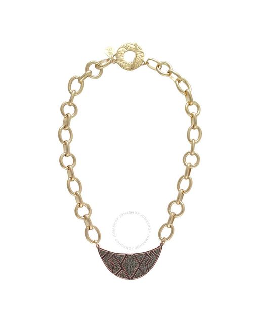 Devon Leigh Metallic Rose Gold Plated Brass & Hematite Chain Necklace N4758