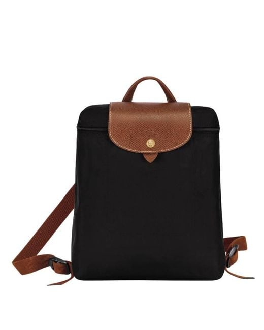 Longchamp Black Le Pliage Original M Canvas Backpack