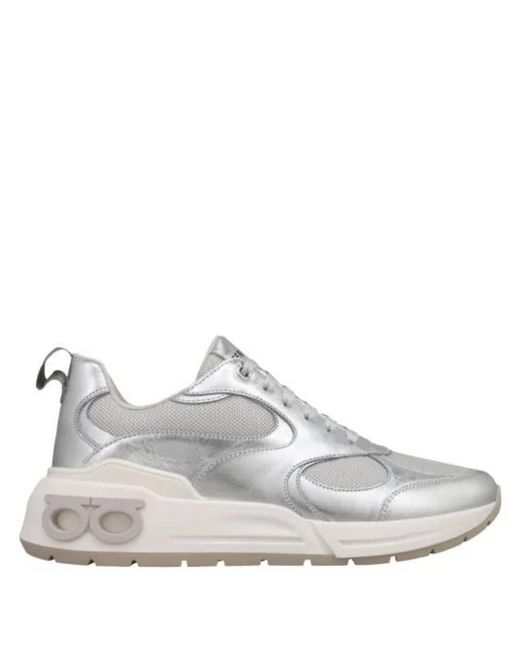Ferragamo Gray Ferragamo Cosma Low-Top Sneakers