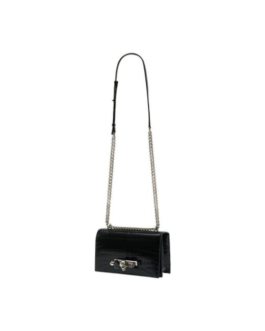 McQueen Black Jewelled Crossbody Bag