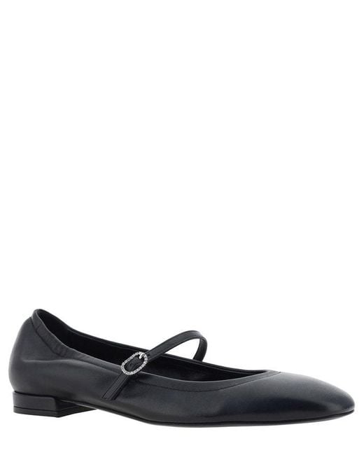 Stuart Weitzman Blue Claris Leather Ballet Flats