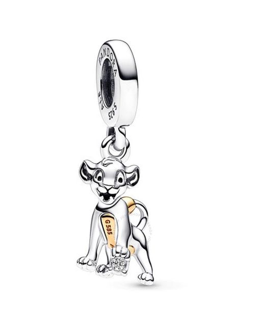 Pandora Metallic Ladies Sterling Disney 100Th Anniversary Simba Dangle Charm