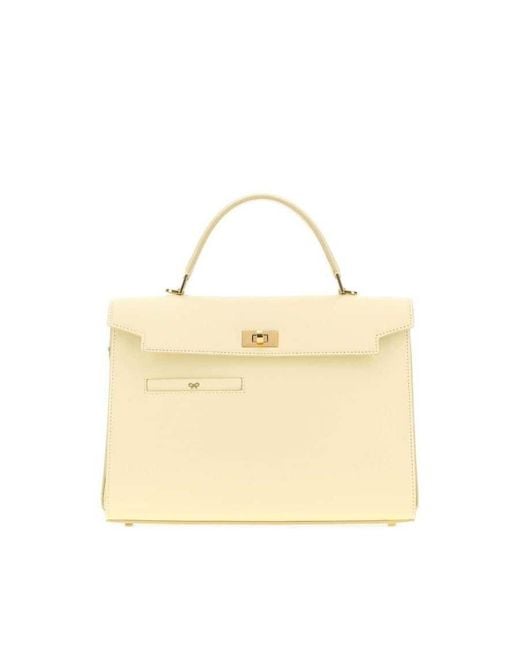 Anya Hindmarch Natural Silky Top Handle Bag
