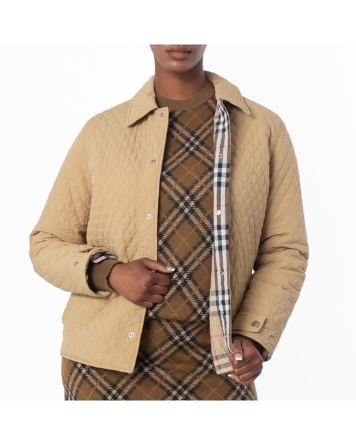 Burberry Natural Reversible Quilted Check Nylon Jacket