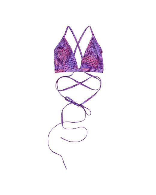 Isabel Marant Purple Solange Printed Bikini Top