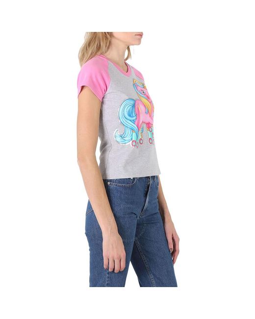 Moschino Blue My Little Pony Print Cotton T-shirt