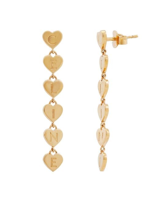 Céline Metallic Cur Heart Earrings