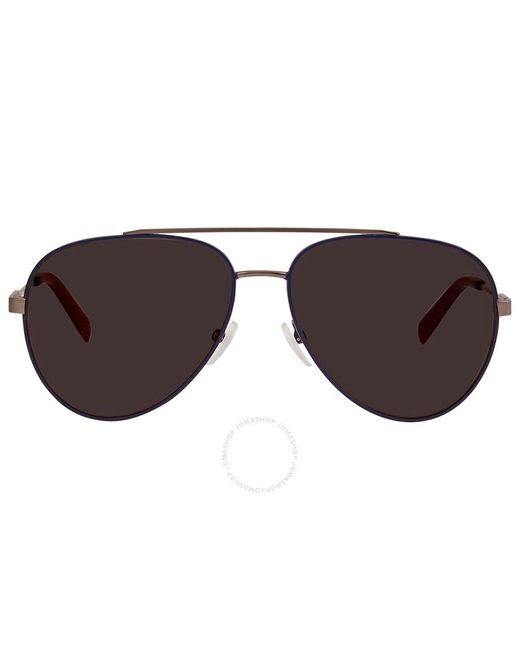 Ferragamo Brown Dark Grey Pilot Sunglasses Sf204s 414 59 for men