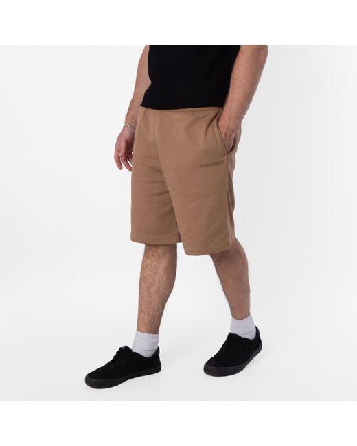 Burberry Natural Raphael Logo Embroidered Cotton Shorts for men