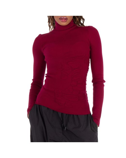 Burberry Purple Roll-Neck Jumper With Equestrian Knight Motif
