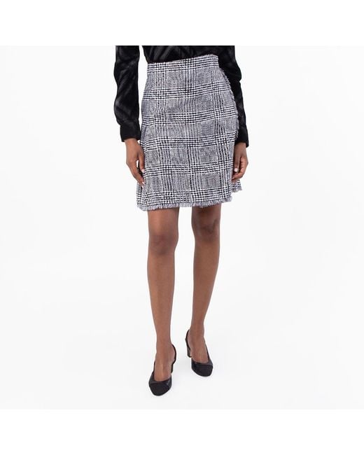 Burberry Black Embroidered Houndstooth Skirt, Brand Size 8 Us