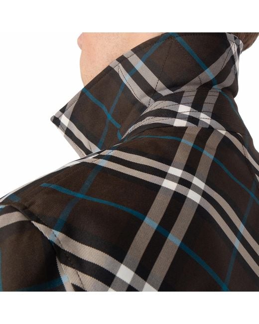 Burberry Black Check Print Mid-Length Car Coat, Brand Size 52 Us for men
