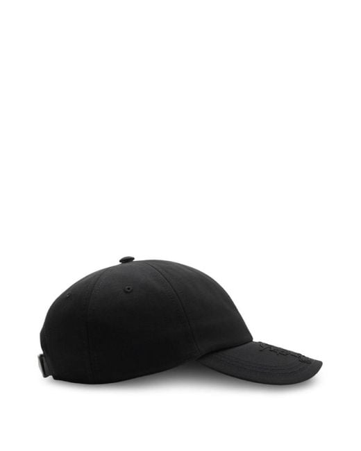 Burberry Black Equestrian Knight-Patch Cotton Baseball Cap