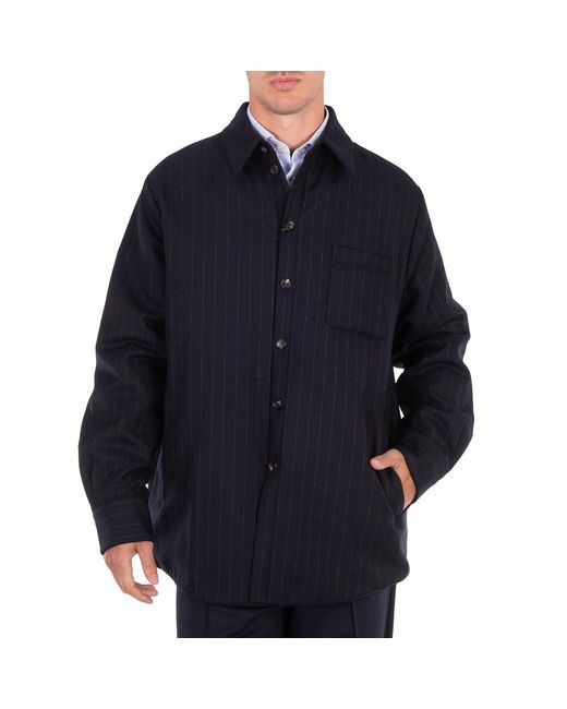 Emporio Armani Blue Oversized Striped Shirt for men