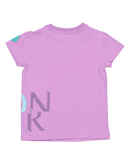 Moncler Purple Kids Cotton Logo Print Short Sleeve T-shirt