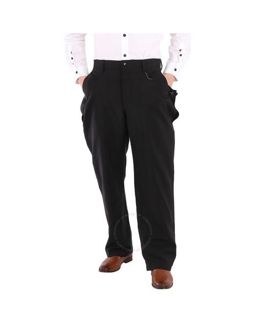 Burberry Black Wool Mohair Press Stud Detail Trousers for men
