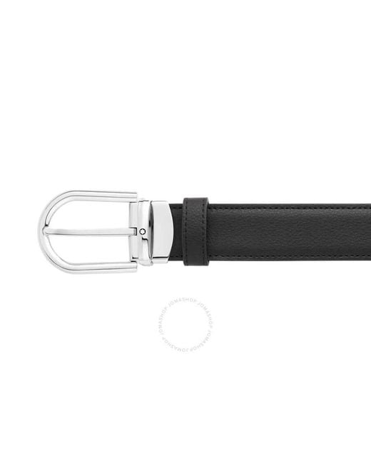 Montblanc Blue Horseshoe Buckle Reversible Leather Belt for men