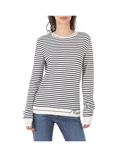 Moncler Multicolor Logo-embroidered Horizontal Stripe Sweater