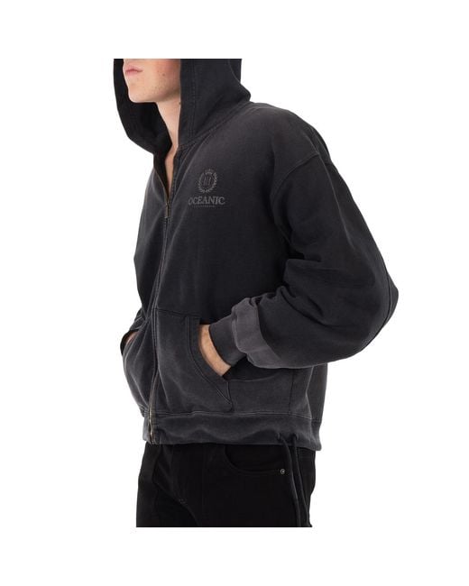 Holzweiler Black M. Omen Oceanic Zip Hoodie for men