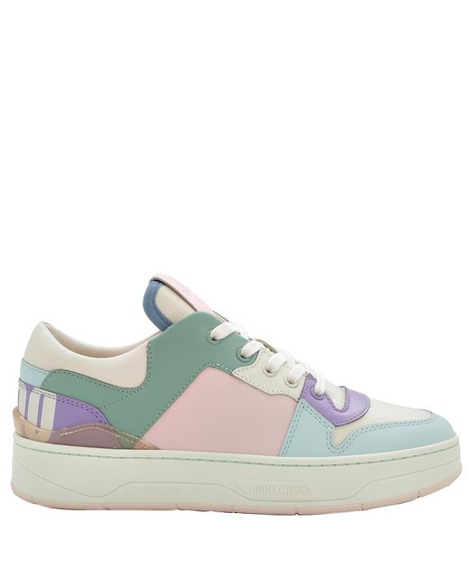 Jimmy Choo Blue Florent/F Mix Leather Sneakers