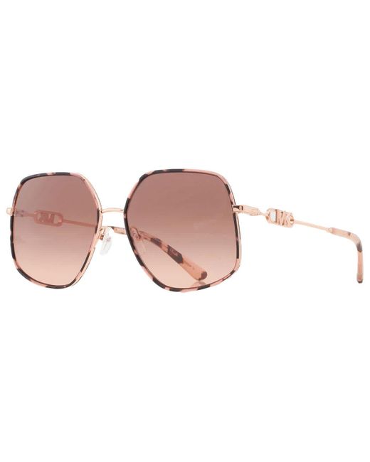 Michael Kors Empire Butterfly Brown Pink Gradient Irregular Sunglasses Mk1127j 110813 59