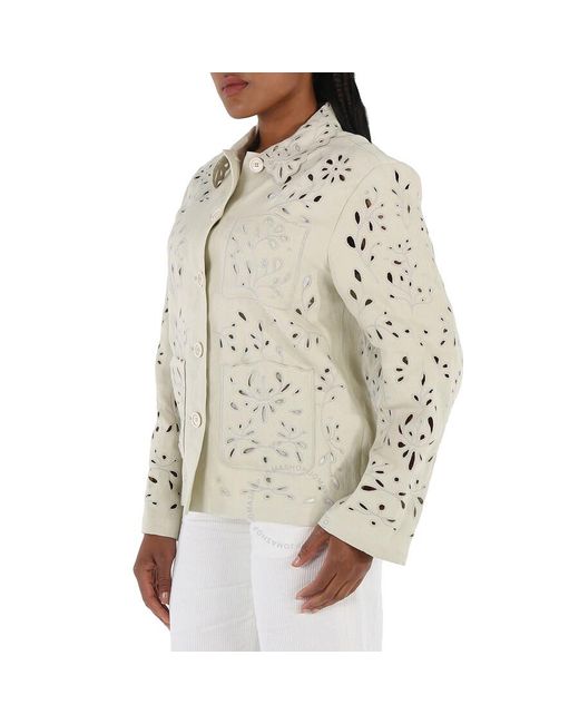 Chloé Natural Embroidered Overshirt Jacket