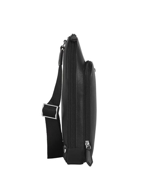Montblanc Black Sartorial Leather Sling Bag for men