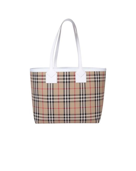 Burberry White Medium London Tote